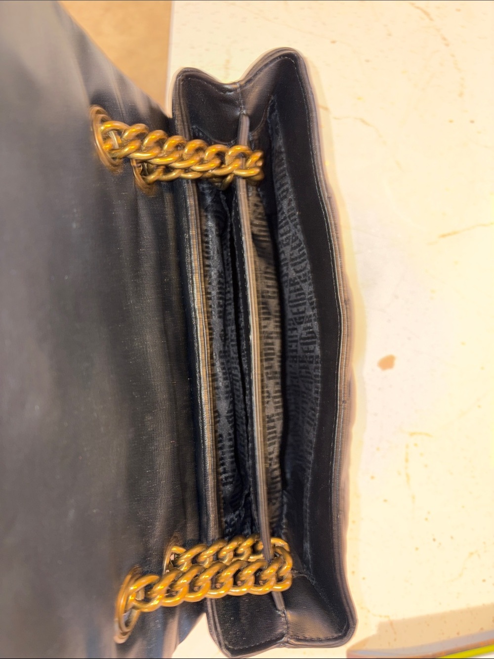 Kurt Geiger Black Quilted Leather Shoulder Bag with Gold Chain - Picture 5 of 5
